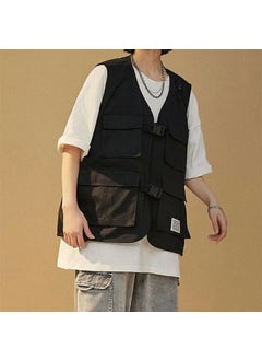 اشتري Mens Tactical Vest Functional Summer Layered Waistcoat Black في الامارات