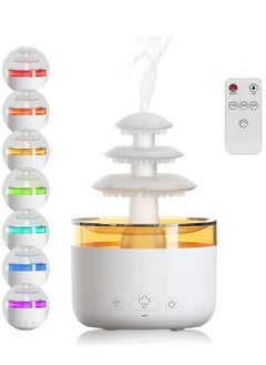 Buy Rain Cloud Humidifier Night Light Zen Raining Cloud Night Light Aromatherapy Essential Oil Diffuser Cloud Diffuser Rain 7 Changing Colors Bedside Fountain Desk Fountain 7 Color Gradient 500ml White in UAE