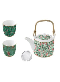 Buy Floral Fantasy Teapot with 2 Cup Set, Multicolour - 600 &160 ml in UAE