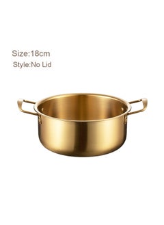 Buy Golden Double-Handled Thickened Wear-Resistant Stainless Steel Noodle Soup Pot in UAE