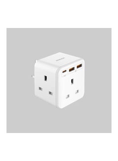 Buy ONEPLUG 20W 3-Outlet Cube Extension Socket with USB Charger -White in Egypt