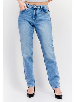 Buy Women Slim Fit Washed Stretchable Denim Jeans, Blue in UAE