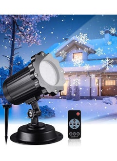 Buy Christmas Snowflake Projector Lights Outdoor Upgraded Snowfall LED Projector with Remote Control Waterproof Rotating Snow Landscape Snowstorm Lights for Christmas New Year Party (Single Head) in UAE