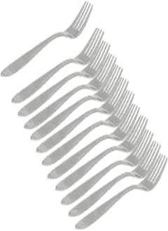 اشتري Set Of 12 Pieces Stainless Steel Forks - Silver في مصر