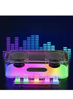 اشتري New creative mechanical keys usb speaker Desktop computer games subwoofer RGB transparent Bluetooth speaker في السعودية