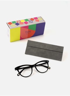 اشتري TIJN Blue Light Blocking Glasses Computer Reading Glasses Anti fatigue Retro Frame Black في السعودية