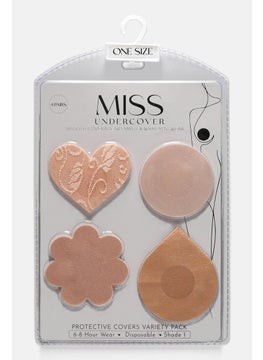 اشتري Women 4 Pair Textured Nipple Pad, Tan في السعودية