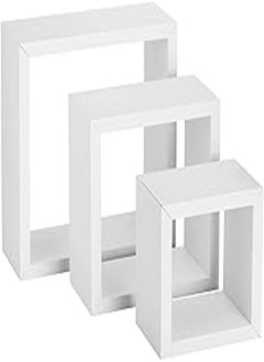 اشتري Cubic Wall Shelves Set of 3, White, W18 x H18 x D9.5 cms في مصر