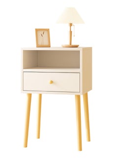 اشتري Small Bedside Table Bedside Organizer with Single Drawer Storage for Bedroom, Dorm and Small Spaces 40*30*59CM في الامارات