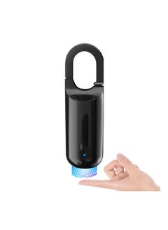 Buy Portable Fingerprint Lock, Mini Black Padlock Fingerprint Lock, Long Standby Time USB Charge Keyless Padlock for Gym School Locker, House Door, Travel Luggage, Backpack in UAE