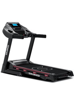 Buy Sparnod Fitness STH-3200: 4 HP Peak DC Motor, 16 Km/H Treadmill, Advanced Console with 12 Pre-Set Programs, Supports 110 Kg User Weight, Hydraulic Foldable, Inbuilt Speakers in UAE