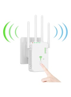 اشتري WiFi Extender, Wireless Internet Repeater， With Up to 8000 Square Feet Of Coverage, 1.2Gbps Dual Band 2.4G/5G WiFi Range Extender WiFi Booster And Signal Amplifier في الامارات