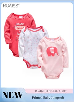 اشتري 3 Piece Jumpsuits For Baby Comfortable Cotton Cartoon Print One Piece Baby Clothes في الامارات