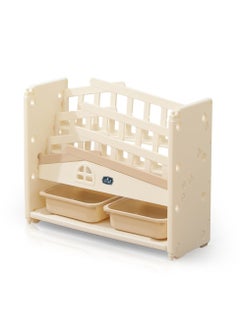 اشتري Little Story - Kids Bookshelf with 2 Toy Storage Bins - White في الامارات