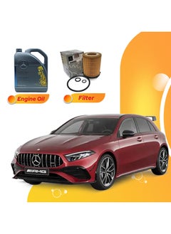 Buy A35 6 Liters 5W40 Mercedes Oil And Original Filter in UAE