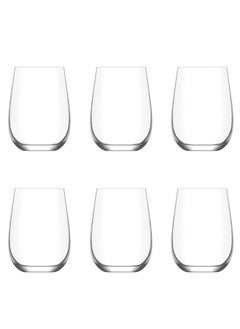 Buy 6-Piece drinking glass set clear 475ML in Saudi Arabia