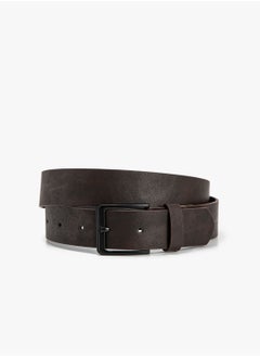 اشتري Faux Leather Metal Buckle Detail Belt في الامارات