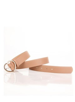 اشتري Sweet And Elegant Love Pearl Pin Button Ladies Belt 105cm Brown في الامارات