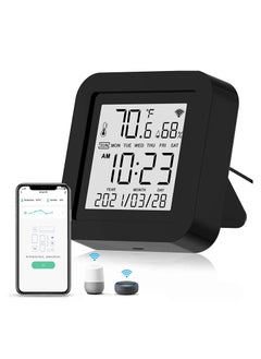 Buy WiFi Smart IR Remote Control WiFi Temperature Humidity Sensor Monitor with LCD Display Cover Above 98% IR Device for Air-Conditioned TV Fan etc Smart Life APP Compatible Alexa Google Assistant in UAE