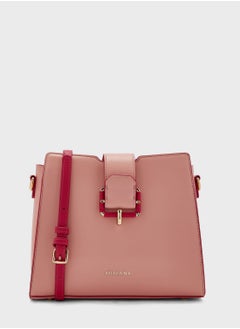 Buy Mixed Strap And Buckle Crossbody Bag in UAE