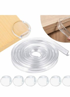 اشتري Safety Edge Corner Protector Set, Clear Baby Proofing Guards, Soft Silicone Bumper Strip 15.7ft  with Round Child Edge Protector for Cabinets, Tables, Furniture في الامارات