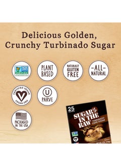 اشتري Sugar In The Raw Granulated Turbinado Cane Sugar On The Go Packets, Pure Natural Sweetener, Hot And Cold Drinks, Coffee, Cooking, Baking, Vegan, Gluten-Free, Non-Gmo, 25 Count Packets (1-Pack) في الامارات