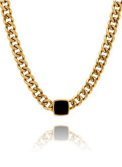 Buy The Black Stone Chain Necklace in UAE