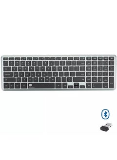 Buy K602T Dual Mode Wireless 2.4G, Bluetooth Keyboard, Connect to 3 Devices, Rechargable Battery USB C Cable, Ultra Thin, Multimedia keys in Egypt