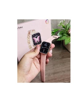 Buy A women's watch with 4 interchangeable shoes + 2 gift bracelets, featuring the G10MINI watch 42mm AMOLED screen 4 replacement bands + 2 gift bracelets Make phone calls directly from the watch. Receive notifications from different applications. Heart rate monitoring. in Egypt