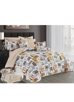 Buy 8-Piece Comforter Set Two-Sided Microfiber Double King Size 240x260 in Saudi Arabia