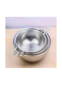 Buy Food Colander 3 Pcs Set Silver in Egypt