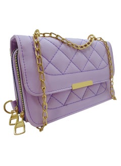 Buy TO 3001 LEATHER WOMEN, GIRLS CROSS BODY BAG, SHOULDER BAG, WITH ATTATCHED BELT, MODERN, UNIQUE AND ELEGANT DESIGN, DIMENSIONS 13*21*7 CM LAVENDER A in Egypt