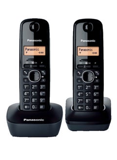 Buy Panasonic Digital Cordless Phone (2 Handsets, KX-TG1612, Black/Red) in Egypt