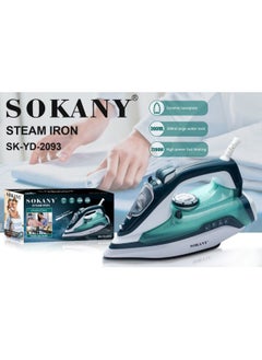 Buy Sokany Steam Iron with 300ml Water Tank 2200W Spray Nozzle, SK-YD-2093 Features Dry, Steam and Spray Functions Equipped with Spray Button Made of Ceramic Plate Contains a Temperature Control Dial Steam Output Controller in Egypt