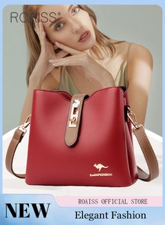 اشتري Leather Women Shoulder Bag Women's Handbag Elegant Patent Leather Bag Waterproof Handbag Shoulder Bag Women Large Capacity Bag في الامارات
