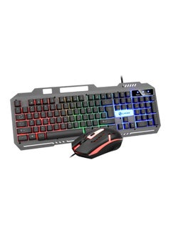 Buy Mechanical feel keyboard esports desktop notebook office game wired metal keyboard set/T25 metal set black in Saudi Arabia