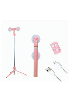 Buy COOPIC T12(pink) 175cm Versatile Selfie Stick tripod with 360° Rotation mobile holder and rechargeable Bluetooth system Capture Smooth, Steady Shots in Any Situation in UAE