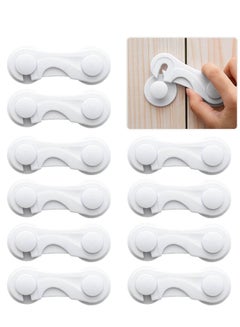 Buy 10 Pack Cabinet Locks for Babies, Child Safety Locks Drawer Locks Baby Proofing Baby Cabinet Safety Latches Kitchen System with Strong Adhesive Tape in Saudi Arabia