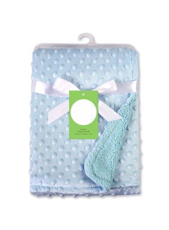 Buy Baby Soft Solid Color Soft Blanket with Raised Dots 100*75cm (Blue) in Saudi Arabia