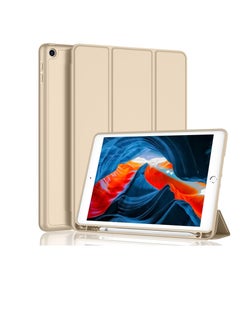 Buy Case for iPad 9.7-Inch (6th/5th Generation, 2018/2017) with Pencil Holder, Slim Tablet Cover with Soft TPU Back, Auto Wake/Sleep (Gold) in Egypt