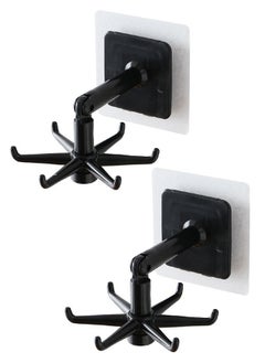 Buy 2 Pcs Hexagonal Hooks Require No Nails or Holes Rotatable Sticky Hooks Kitchen Supplies Rotating Hooks Black in Saudi Arabia