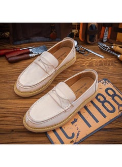 Buy Doug Shoes Loafers Slip-on Men's Shoes Leather High-end Pure Cowhide Shoe Top Layer Cowhide Breathable Soft Sole Spring in Saudi Arabia