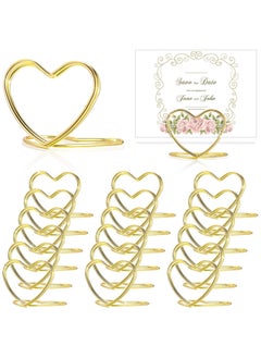 Buy Table Number Holder Heart Shaped Position Card Holder Steel Table Number Holder Wedding Seating Label Holder for Wedding Graduation Photo Memo Birthday Bridal Party (20 Piece& Gold) in Saudi Arabia