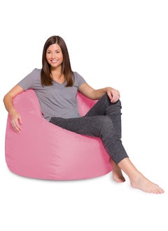 Buy COMFY CLASSIC PVC LEATHER BEAN BAG PINK ADULT in UAE