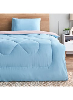 Buy Derby 2-Piece Reversible Microfiber Twin Comforter Set 220 x 160 cm in Saudi Arabia