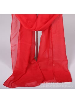 Buy 2021 Summer Chiffon Sunproof Scarf Solid Color Versatile Dance ShawlRed Red in UAE