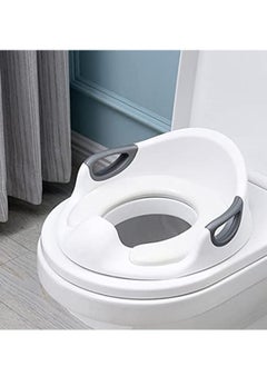 Buy Toilet Training Seat,Child Safety Baby Toilet Seat, Suitable For Round And Oval Toilets, High Splash Protection, Handle And Backrest, ,Suitable For Boy And Girl Aged 1-8 Years (Grey white) in UAE