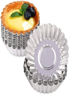 Buy 10 Packs Egg Tart Molds, Mini Aluminum Cake Muffin Moulds Tins Pans,Aluminum Baking Mold Egg Tart Mold in Saudi Arabia