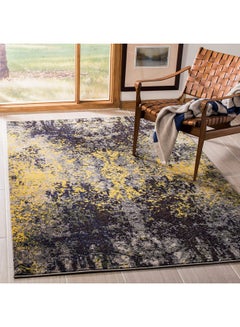 Buy Monaco Collection Accent Rug 3' X 5' Grey & Multi Modern Abstract Design Non Shedding & Easy Care Ideal For High Traffic Areas In Entryway Living Room Bedroom (Mnc223G) in UAE