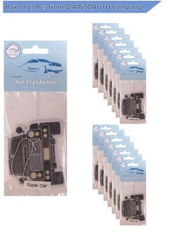 Buy Car Hanging Paper Card Air Freshener - Scent : New Car (Pack Of 15 Pcs) For Car in UAE